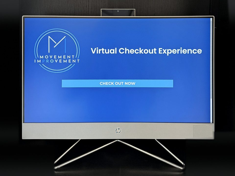 Virtual checkout screen in our practice