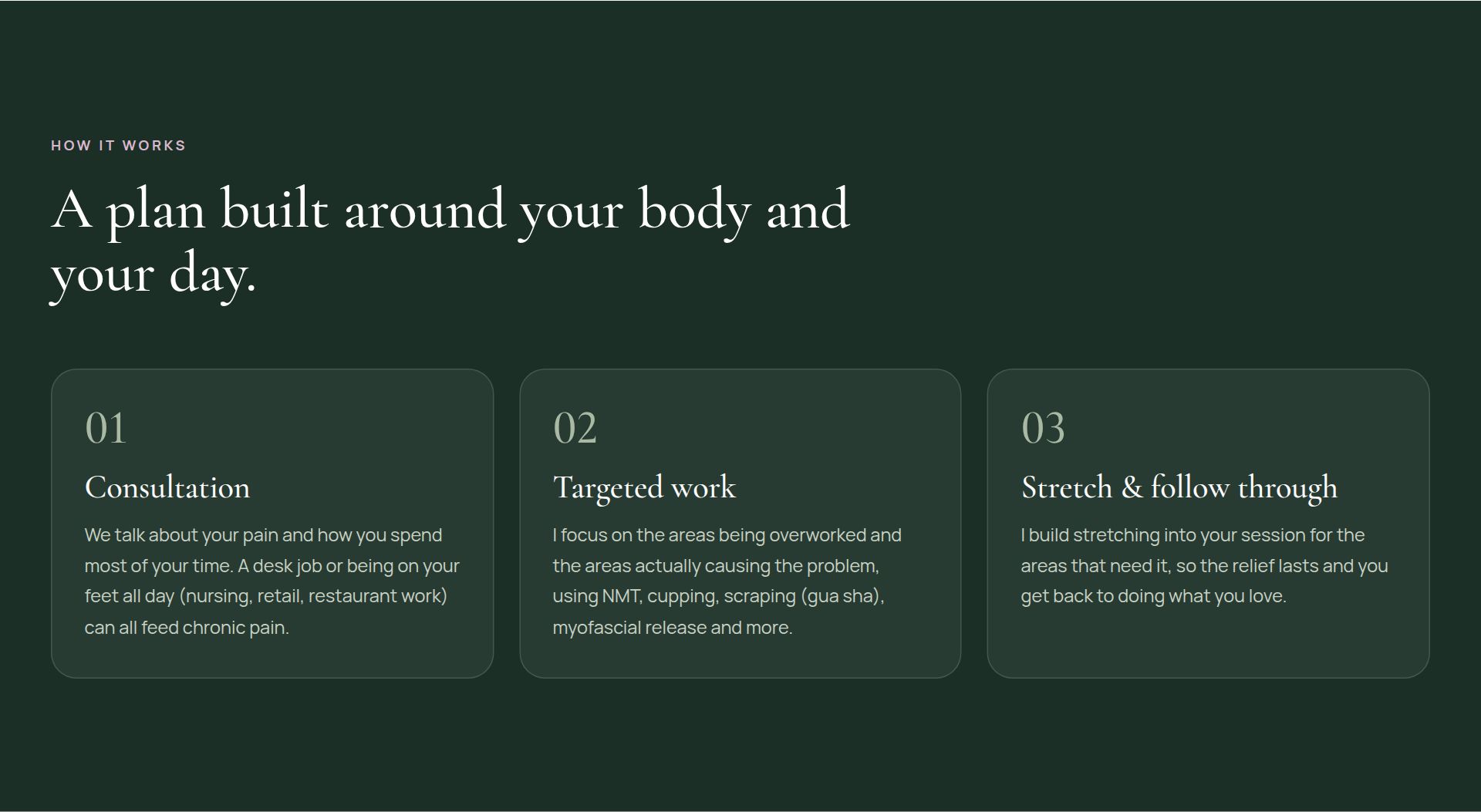 How it works section from a client site